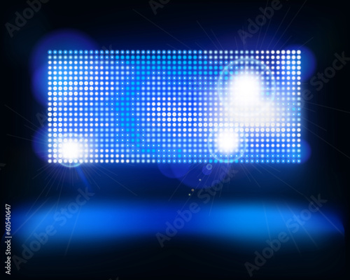 Screen on stage. Vector illustration.