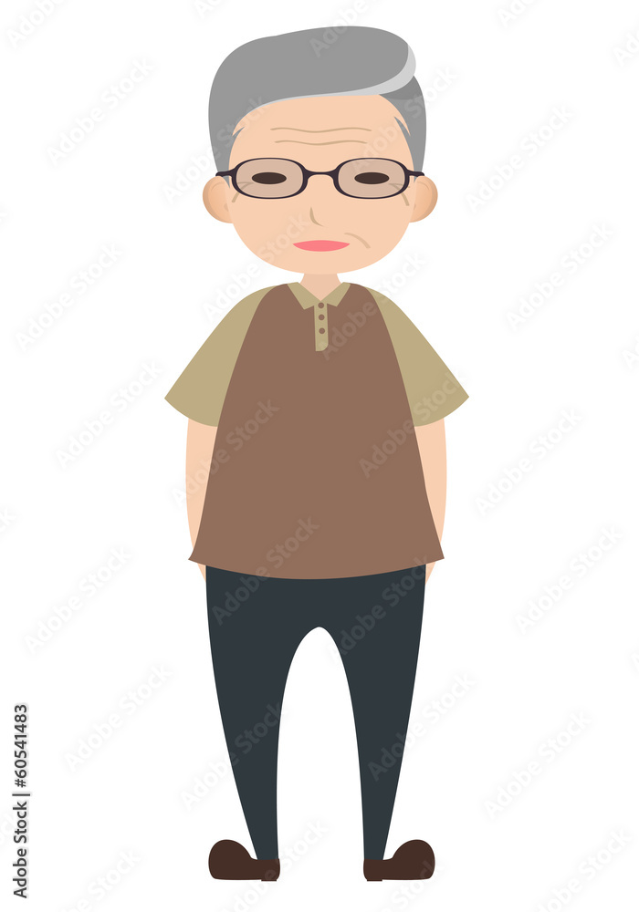 Old man characterwearing glasses, cartoon vector Old man characterwearing glasses, cartoon vector