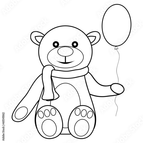 toy teddy bear with balloon