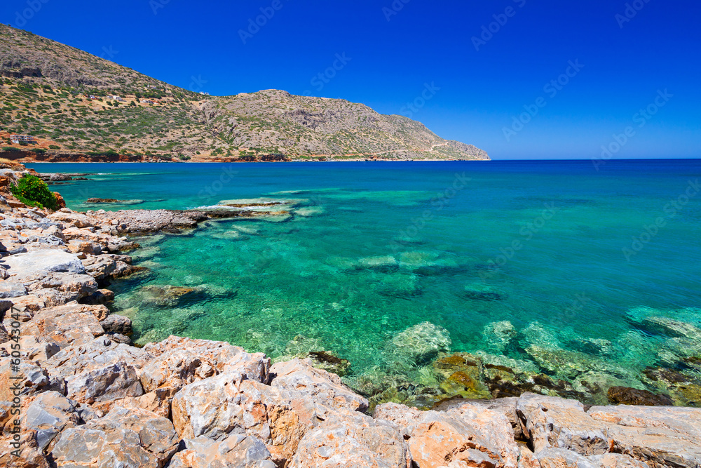 Obraz premium Turquise water of Mirabello bay on Crete, Greece