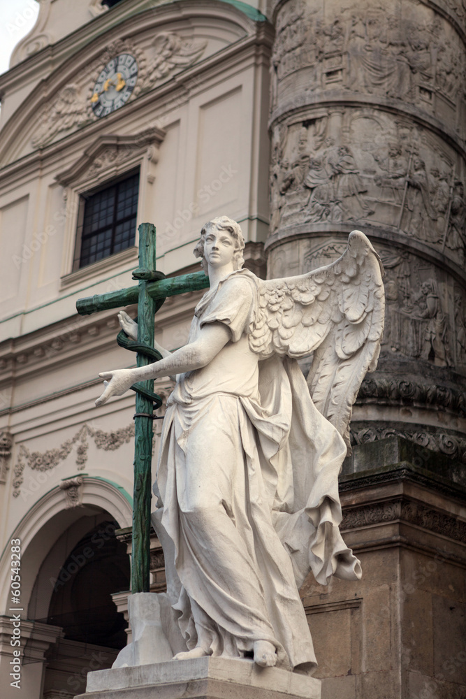 Fototapeta premium Karlskirche Anget Statue - Vienna