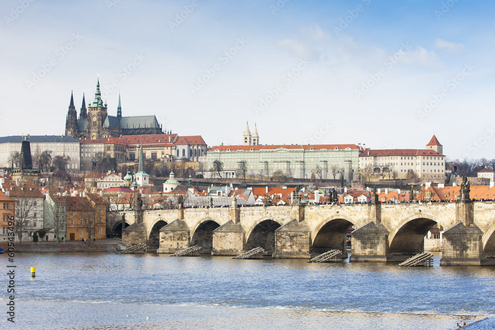 Obraz premium Prague Castle with Charles bridge, Prague, Czech Republic