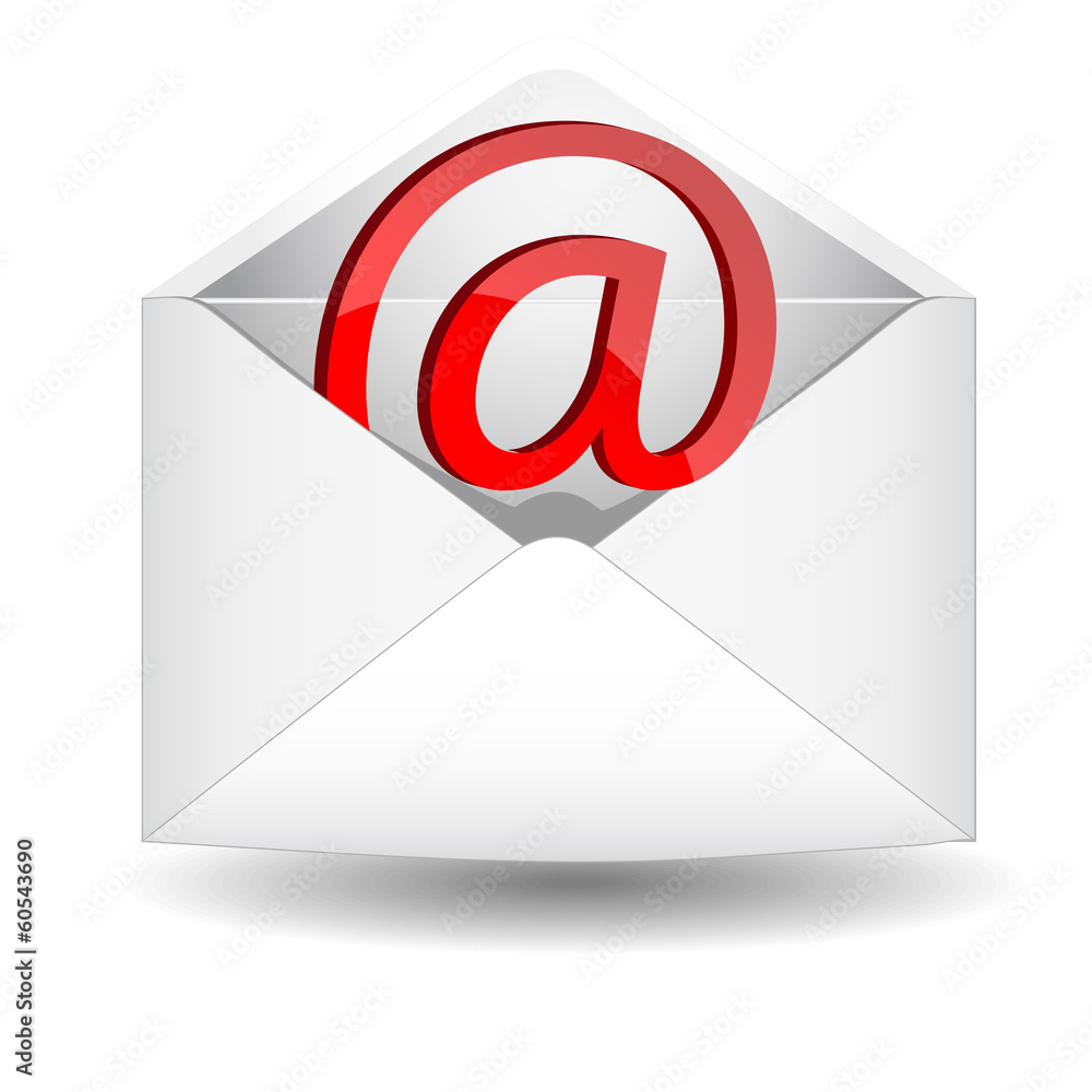 Symbol of e-mail in an envelope Symbol of e-mail in an envelope