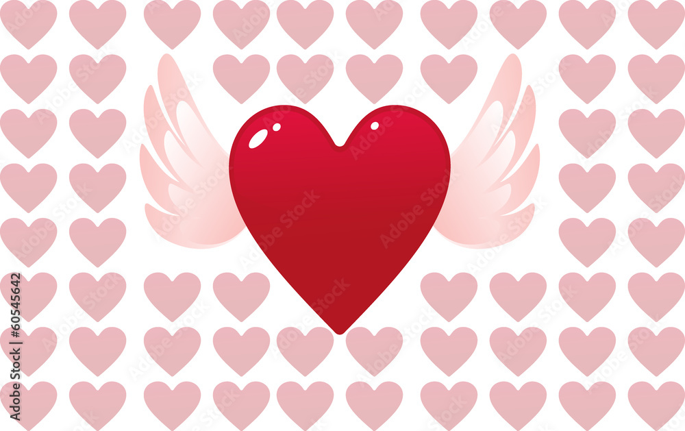 Valentine day heart with angel wings Valentine day heart with angel wings