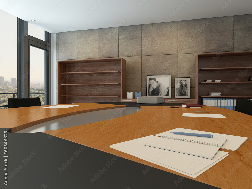 Contemporary meeting room with conference table Contemporary meeting room with conference table