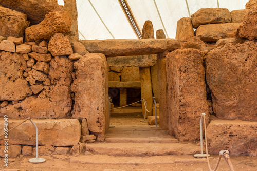 Entrance of the Mnajdra temple in the Malta photo