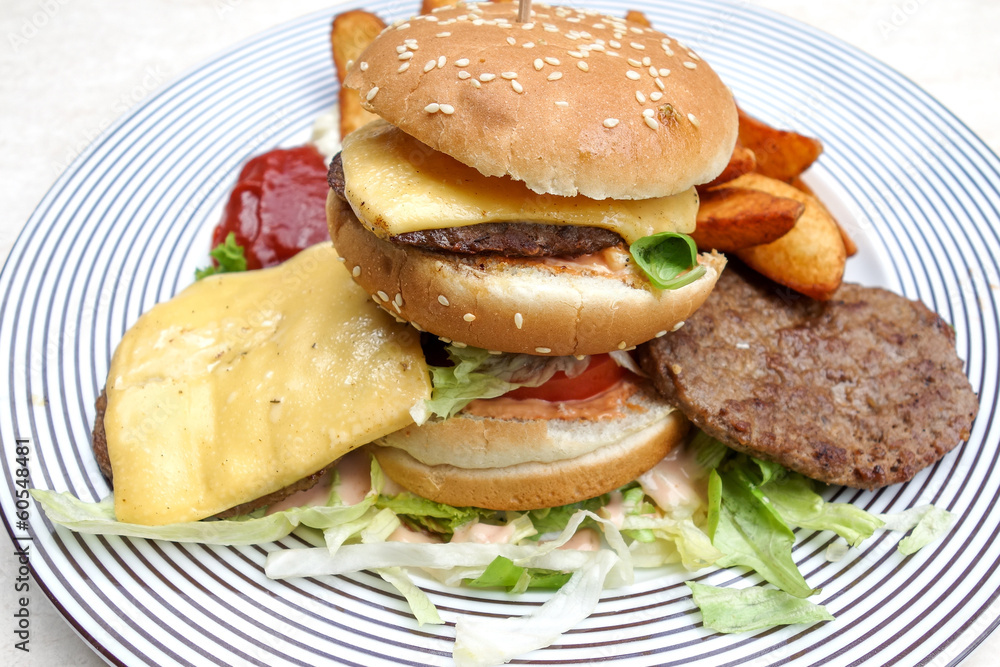 American cheese burger American cheese burger