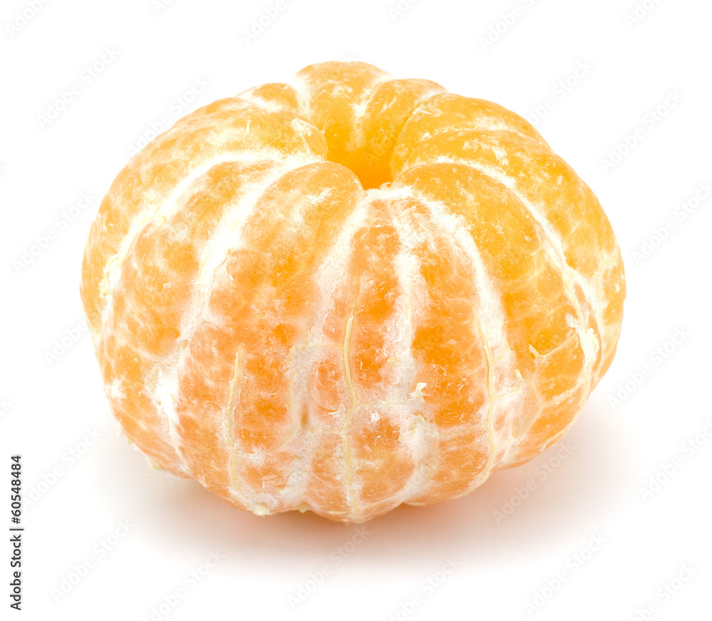 Peeled tangerine segments isolated on white background Peeled tangerine segments isolated on white background