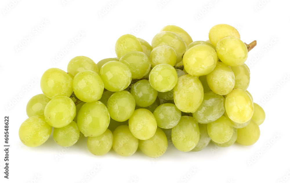 Green grape bunch isolated on white background Green grape bunch isolated on white background