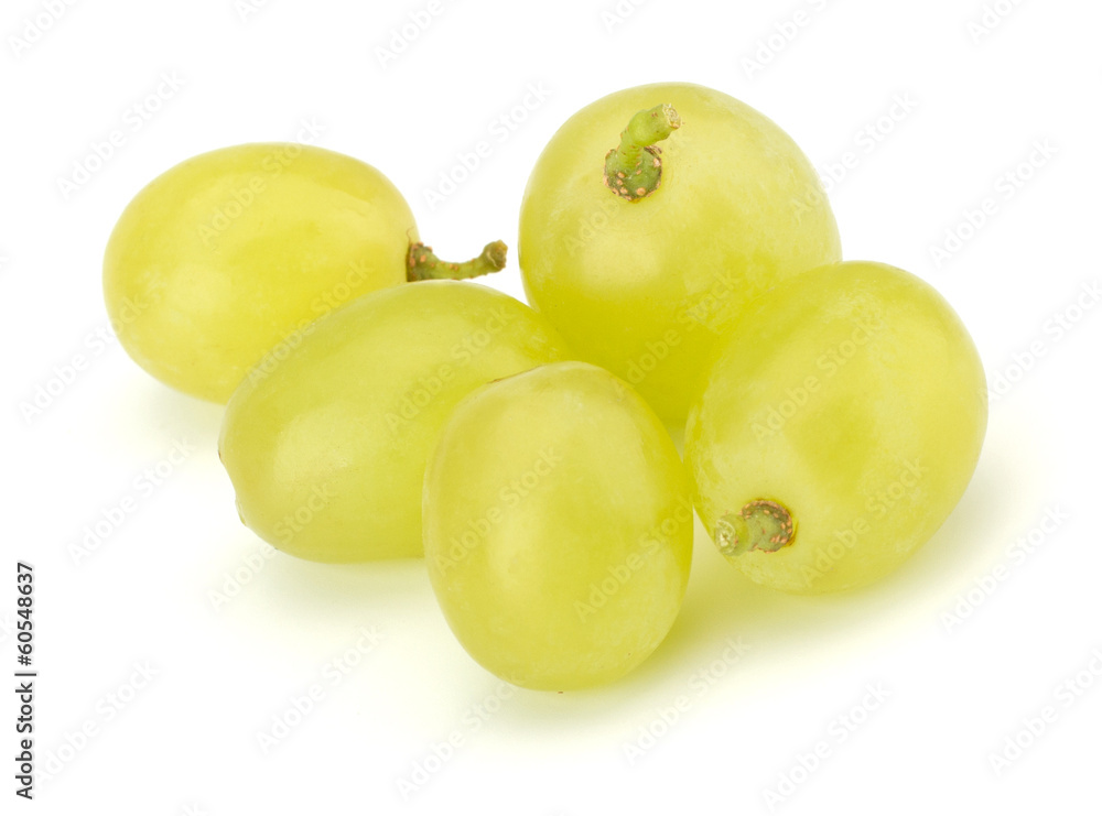 Green grape bunch isolated on white background Green grape bunch isolated on white background