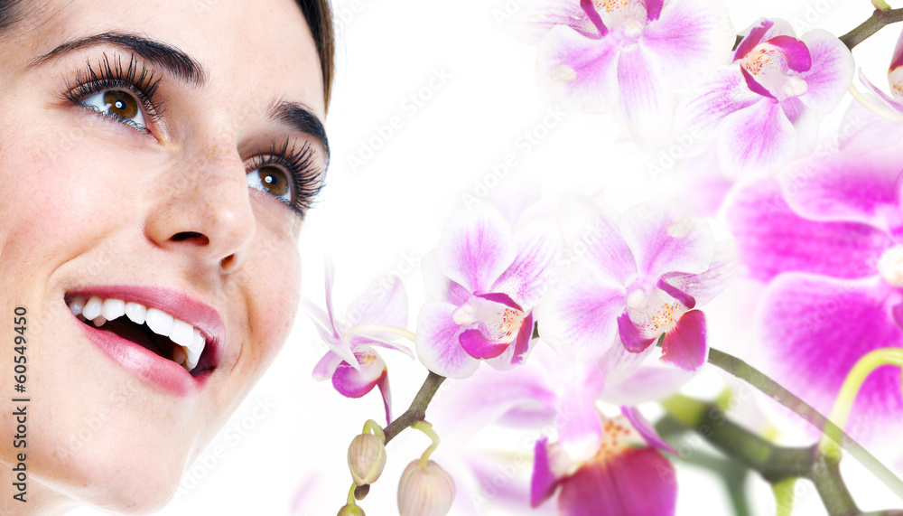 Young beautiful woman face. Young beautiful woman face.