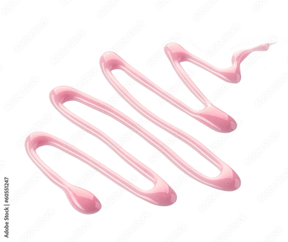 pink cream sample on a white background pink cream sample on a white background