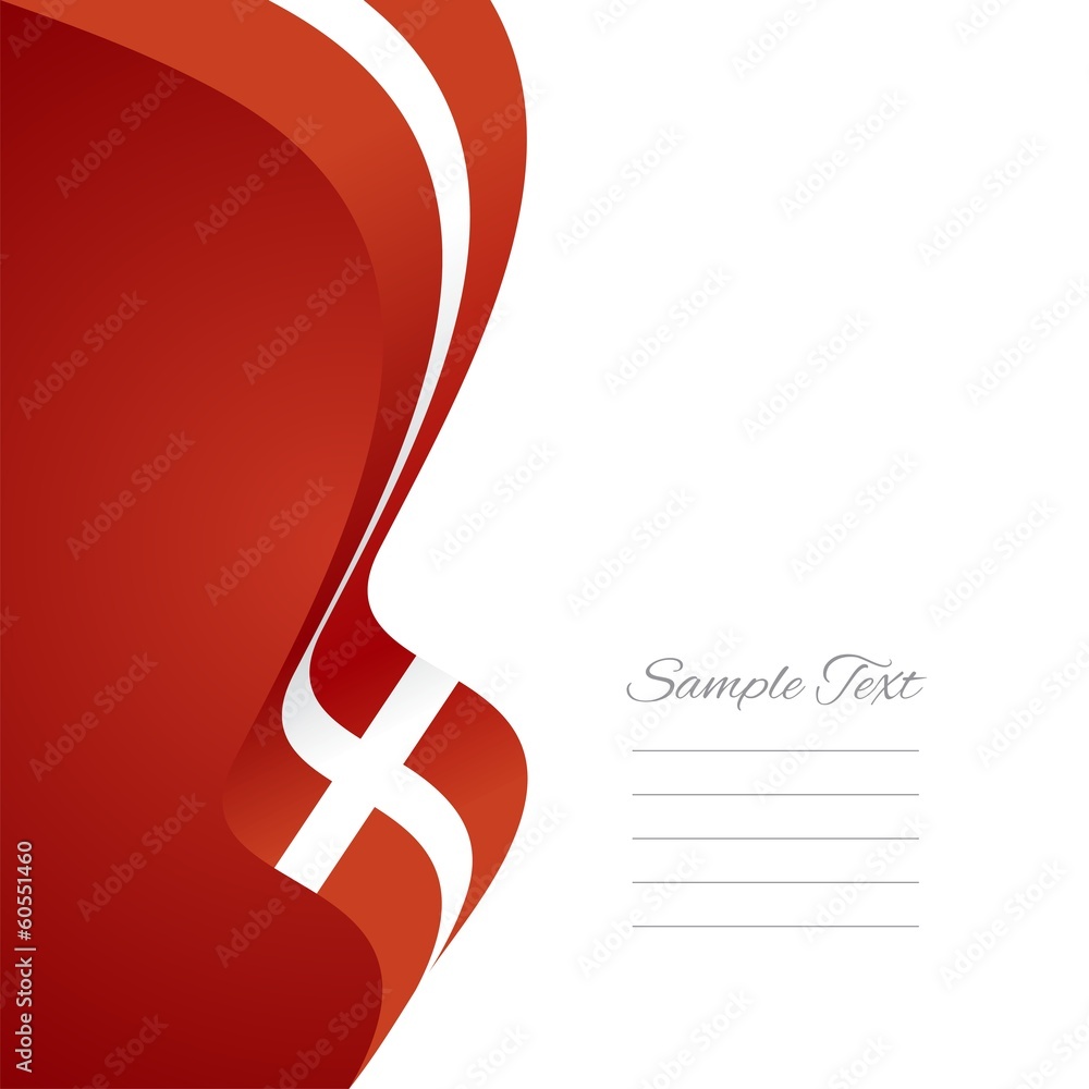 Obraz premium Denmark left flag ribbon vector