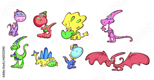 cute dino vector set