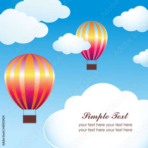 Hot air ballon in the sky vector illustration