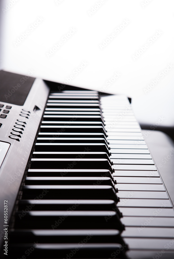 Piano keys on white Piano keys on white