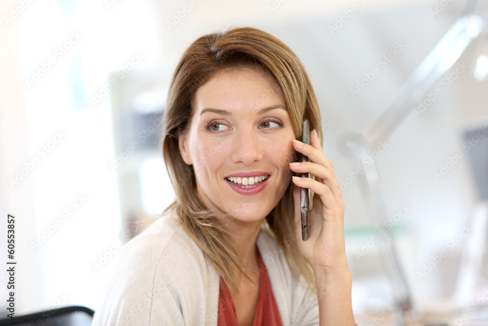 Portrait of confident businesswoman talking on the phone Portrait of confident businesswoman talking on the phone