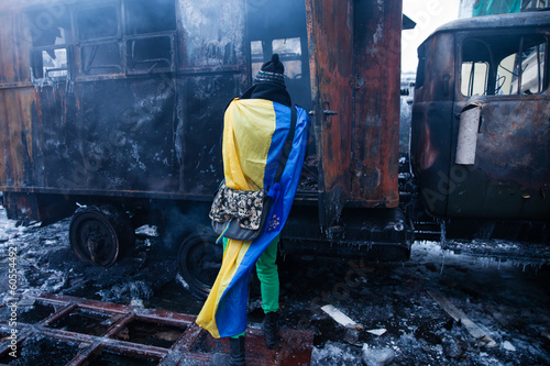 KIEV, UKRAINE - January 20, 2014: The morning after the violent photo
