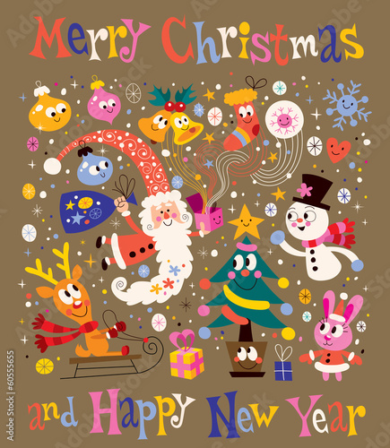 Merry Christmas and Happy New Year Greeting card © aliasching