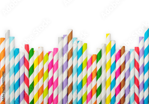 Striped drink straws photo