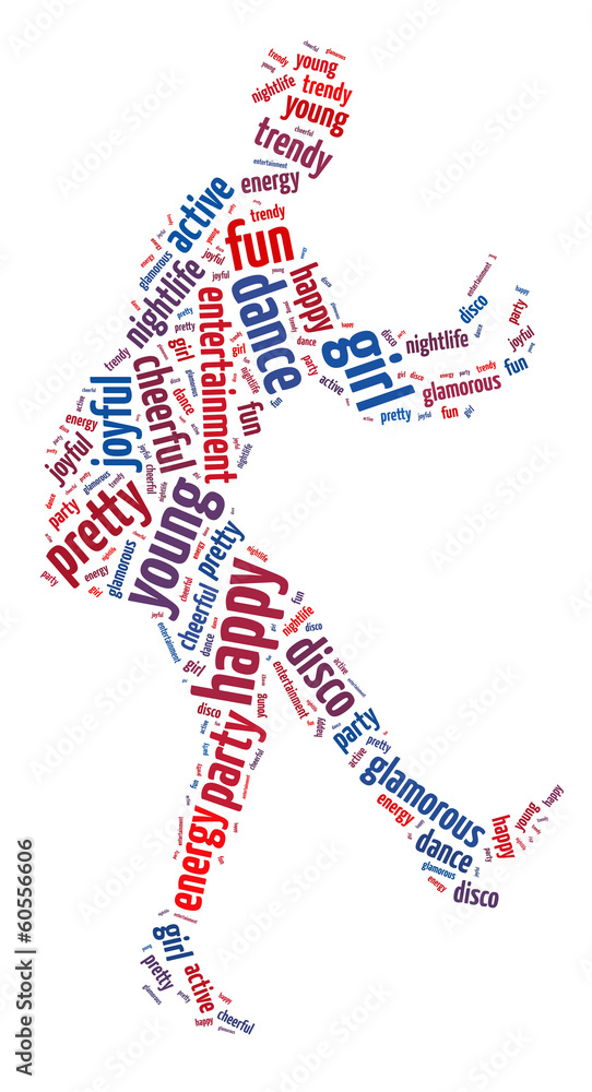 Obraz premium Words illustration of the nightlife and clubbing