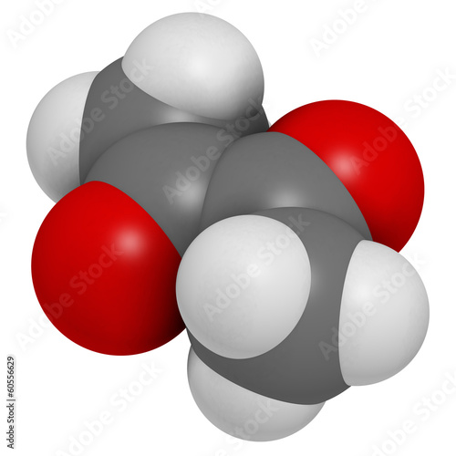 Diacetyl (butanedione) molecule. Responsible for taste of butter photo