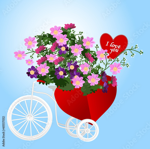 Tricycle with a flower basket