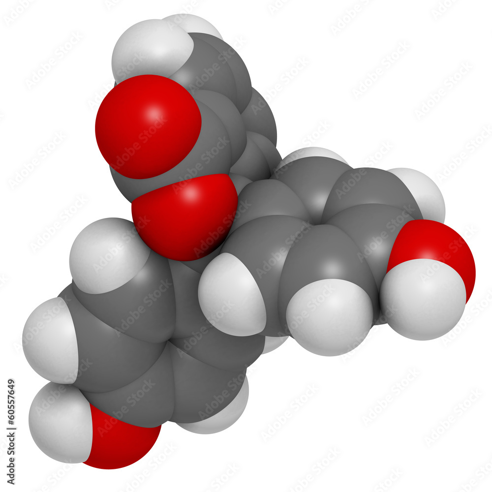 Phenolphthalein indicator molecule. Used in acid base titrations Phenolphthalein indicator molecule. Used in acid base titrations
