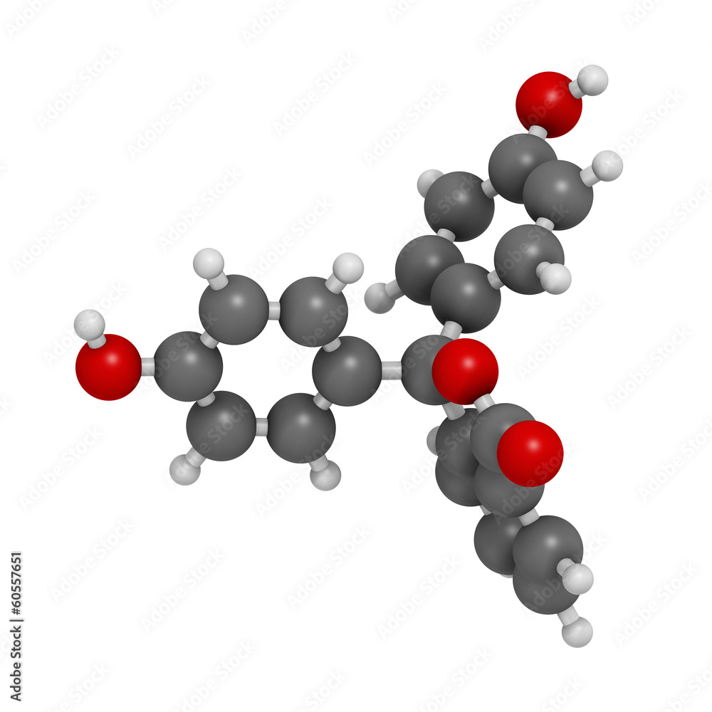 Phenolphthalein indicator molecule. Used in acid base titrations