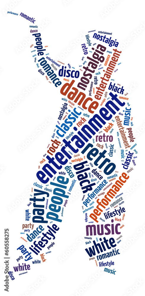 Conceptual words illustration of retro dance Conceptual words illustration of retro dance