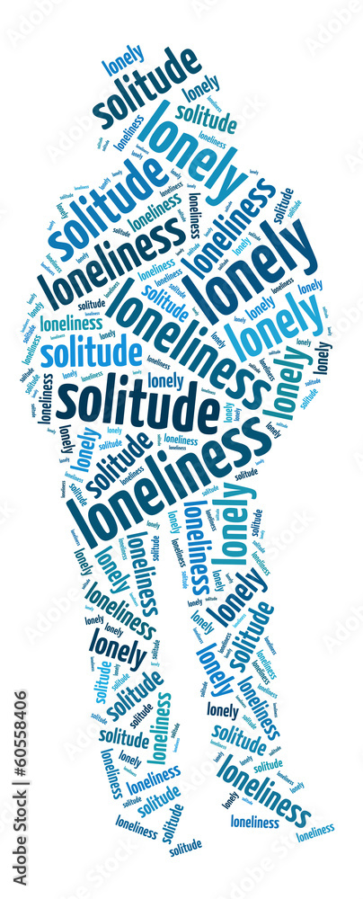 Conceptual words illustration of the loneliness Conceptual words illustration of the loneliness
