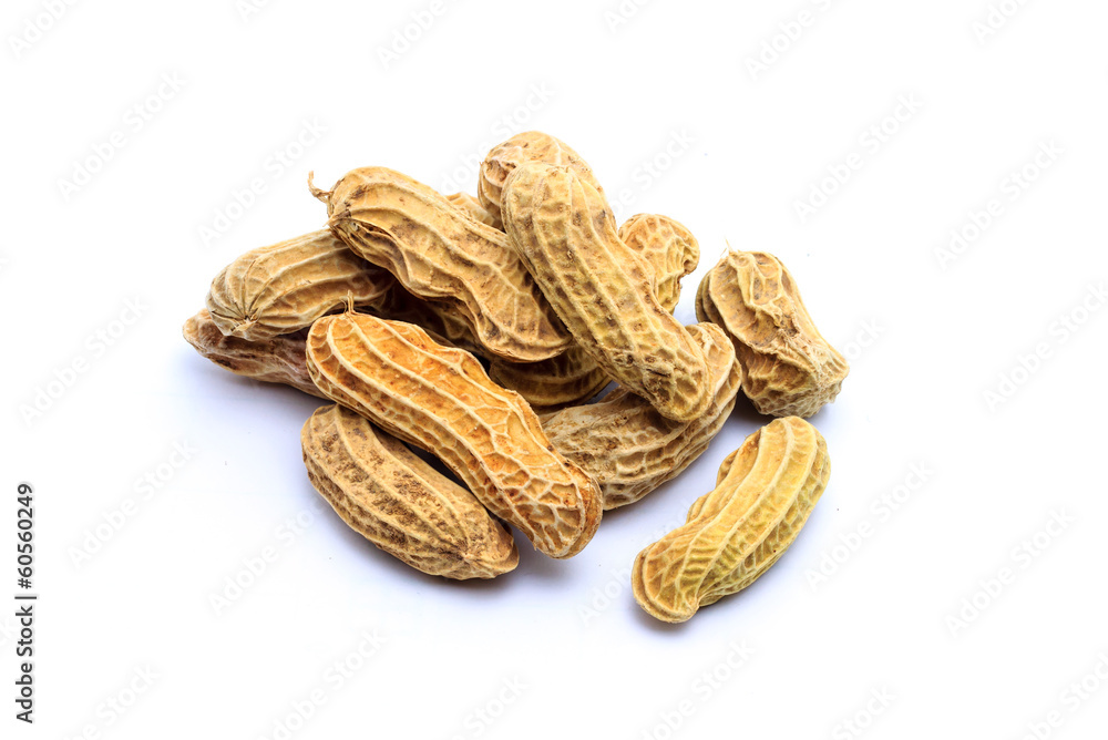 Peanuts on white background Peanuts on white background