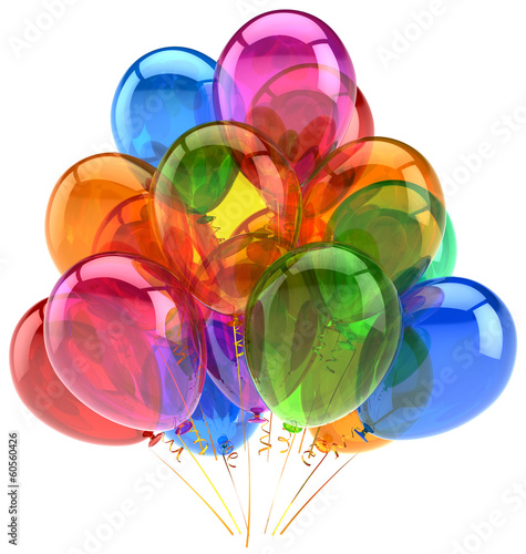 Balloons party birthday balloon decoration colorful translucent