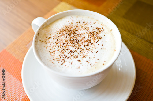 Coffee hot cappuccino in cup