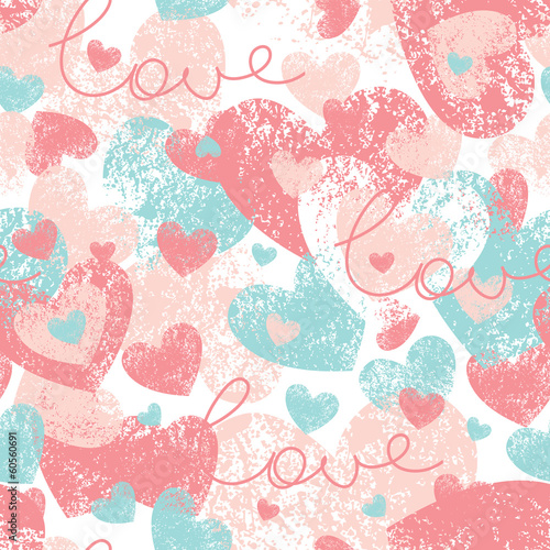 Seamless pattern with hearts