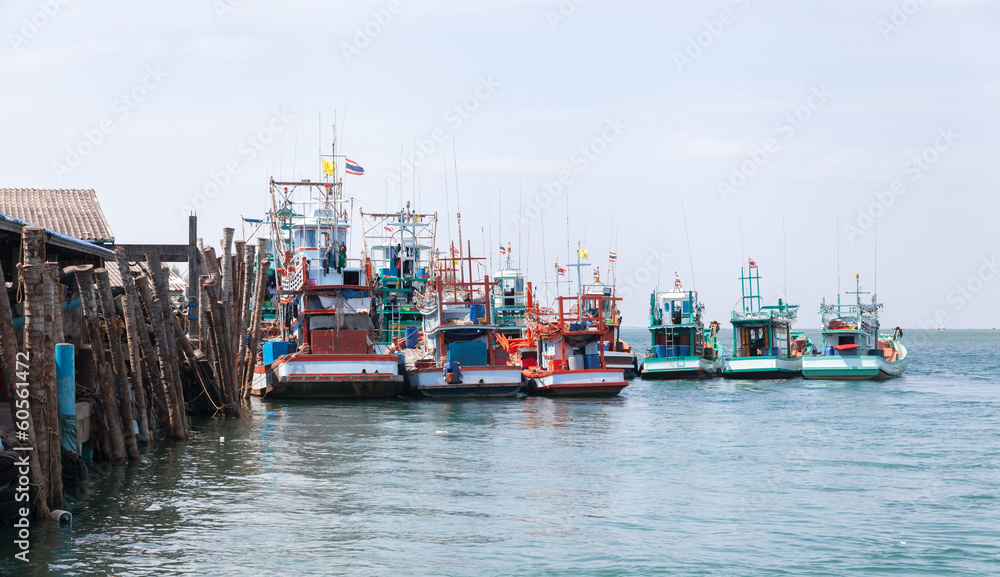 fishing boats berthed at the port in the