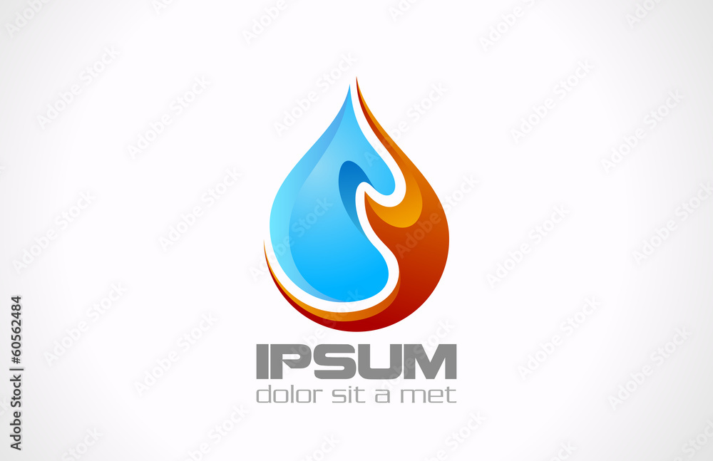 Logo Water Fire Drop vector design. Creative concept icon Logo Water Fire Drop vector design. Creative concept icon