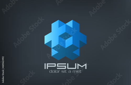 Logo Cube logic abstract of cross and plus design