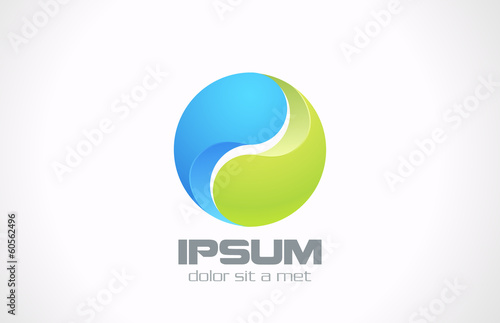 Logo Sphere abstract design. Green technology business