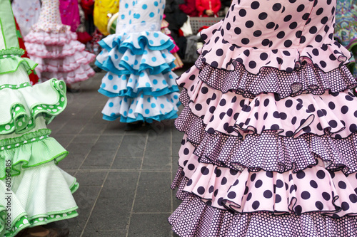 skirts of Spanish Flamenco dancers