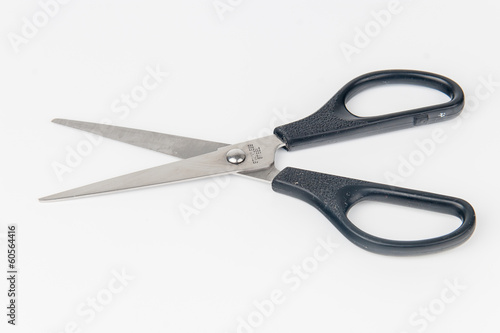 Metal scissors isolated on white background