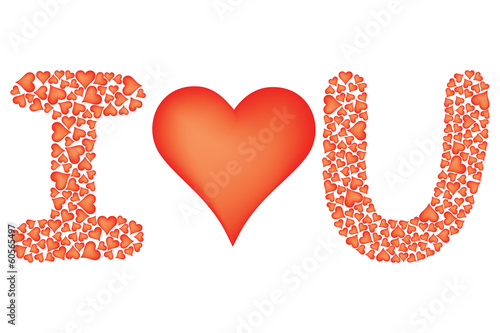 I love you sign over white