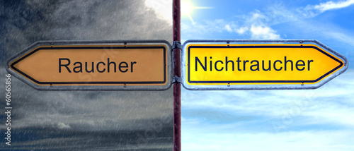 Tableau sur toile Strassenschild 2 - Nichtraucher