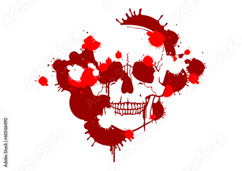 Blood smudges creating a skull silhouette