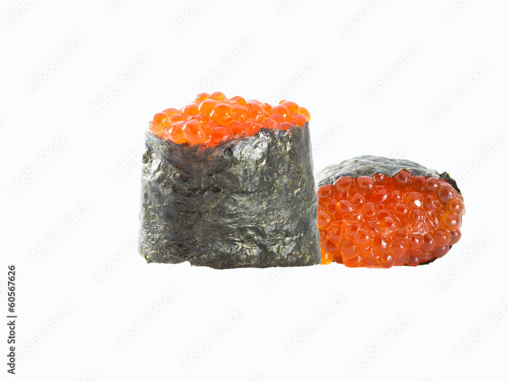 Gunkan maki isolated on white background Gunkan maki isolated on white background