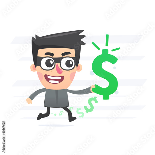 Robber with stolen money