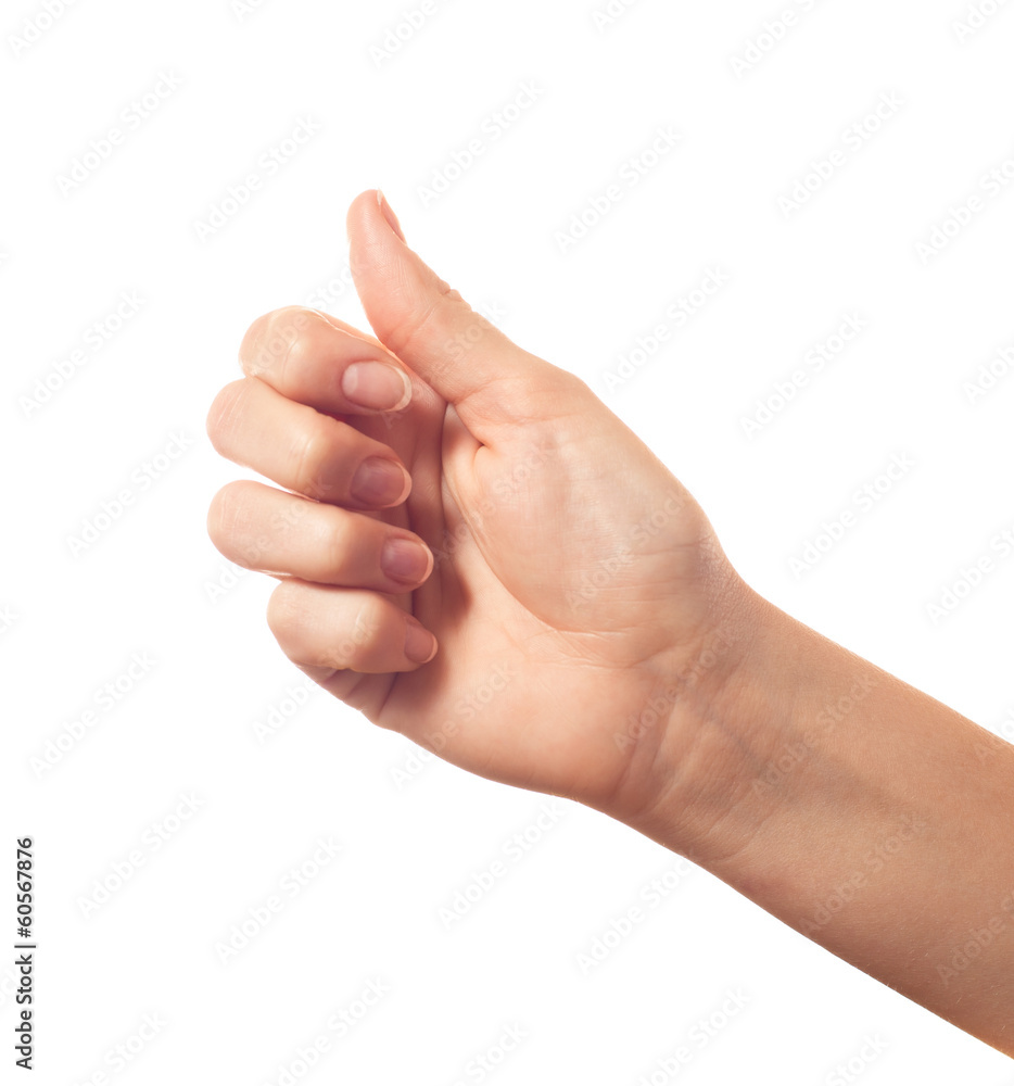 Thumb up on white background isolated Thumb up on white background isolated