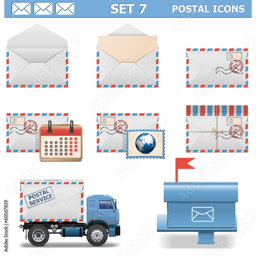 Vector Postal Icons Set 7
