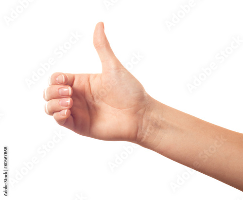 Thumb up on white background