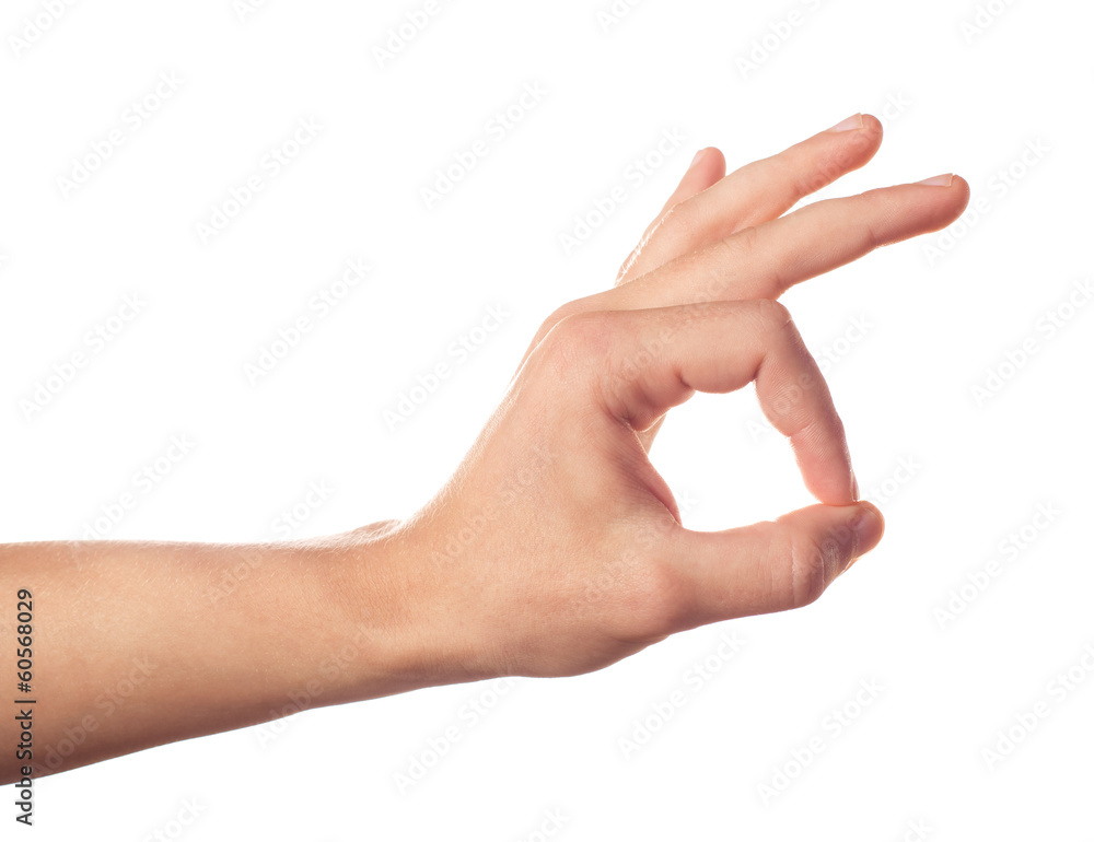 Gesturing human hand on white background Gesturing human hand on white background